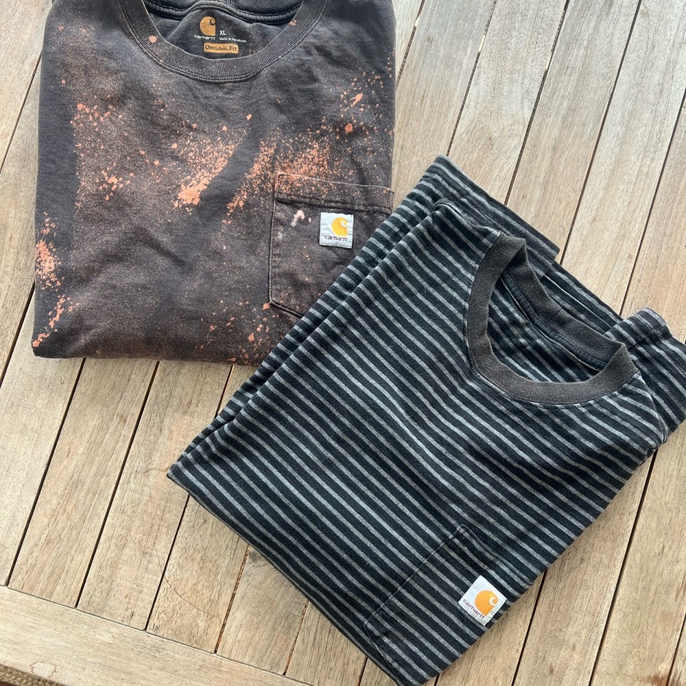 Carhartt Splatter Tee & Striped Tee (2 total)